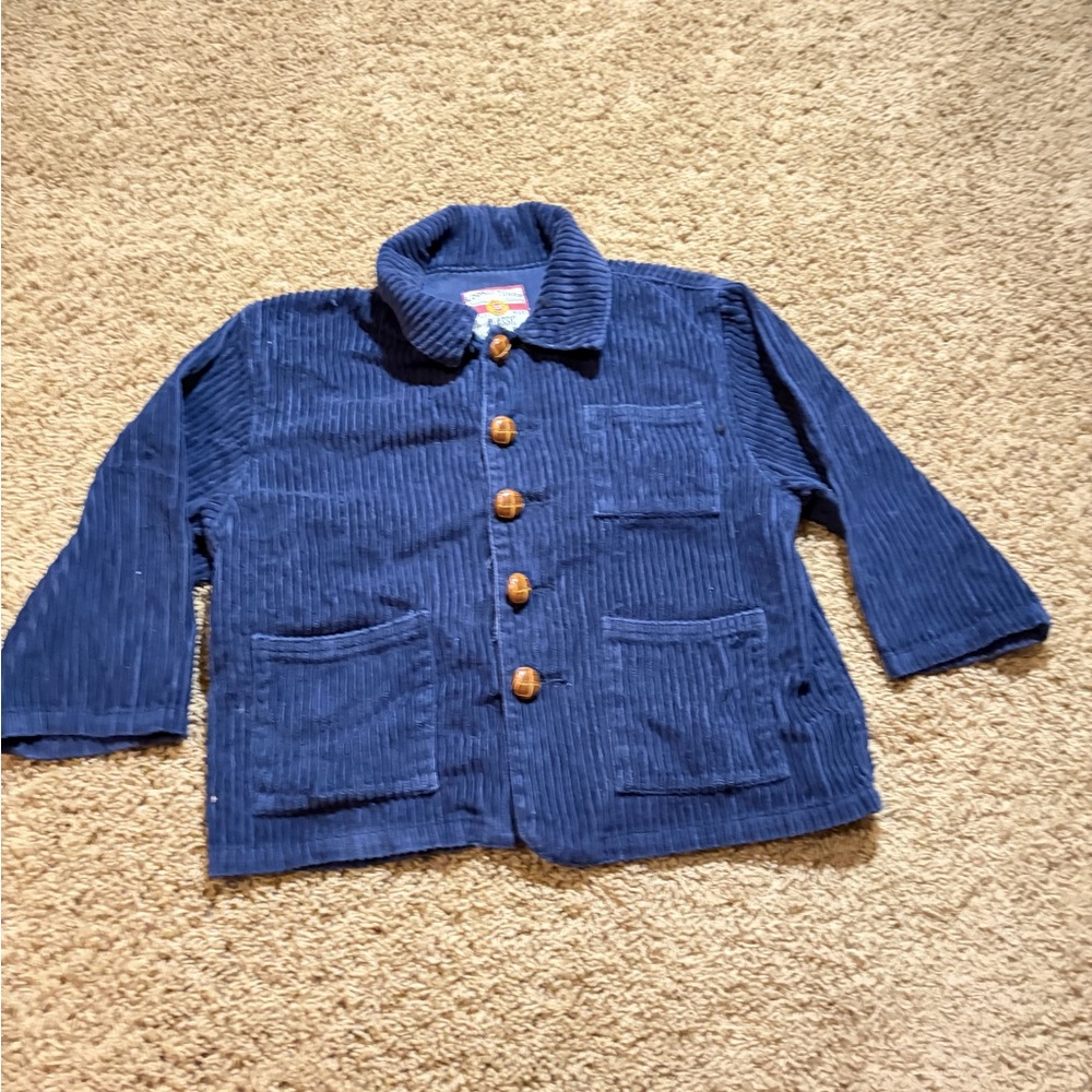 Vintage Looney Tunes Kids Navy Corduroy Button-Up Jacket